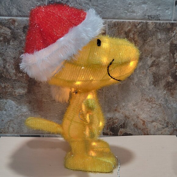 Peanuts Pre Lit Yard Art Woodstock Santa Hat Outdoor Holiday Yard Art 18" - Picture 14 of 16